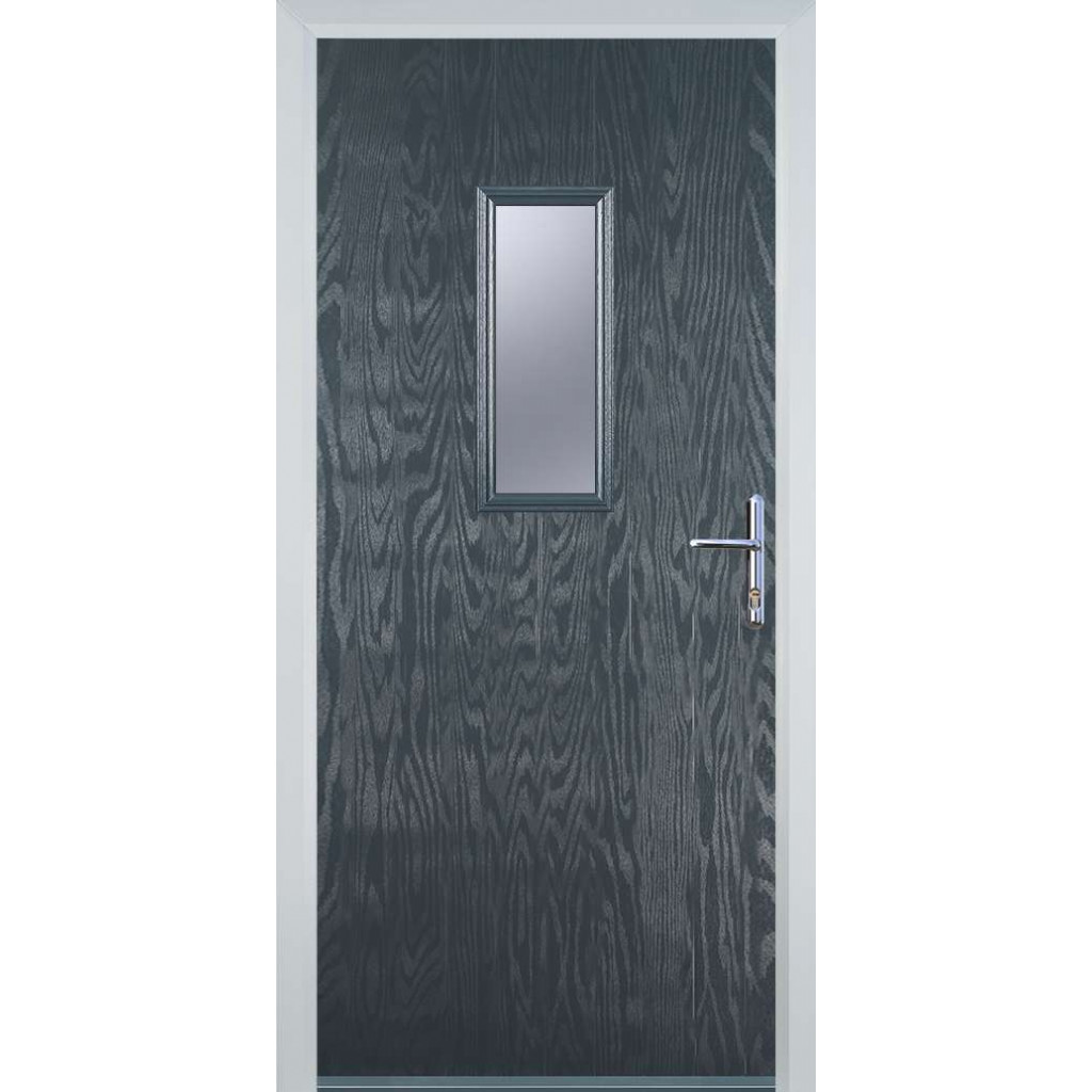 Door Stop 1 Square - Flush Grained (U) Composite Flush Door In Grey Image