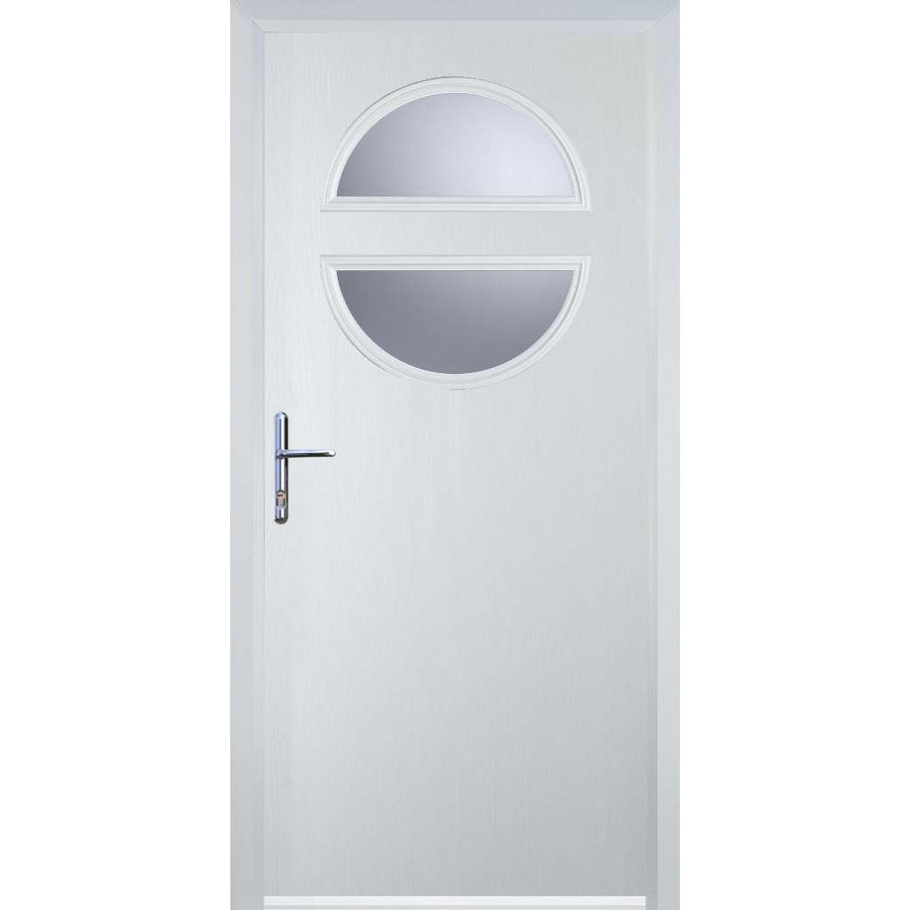 Door Stop Circle - Flush Grained (X) Composite Flush Door In Poppy Red (High Gloss) Image