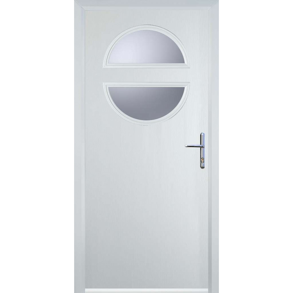 Door Stop Circle - Flush Grained (X) Composite Flush Door In White Image