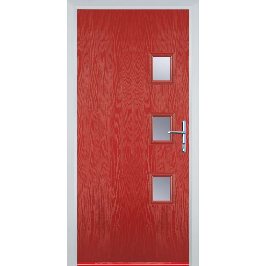 Door Stop 3 Square - Flush Grained (Y) Composite Flush Door In Red Image