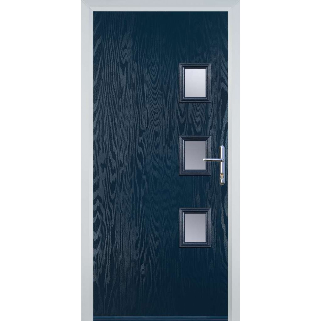 Door Stop 3 Square - Flush Grained (Y) Composite Flush Door In Blue Image