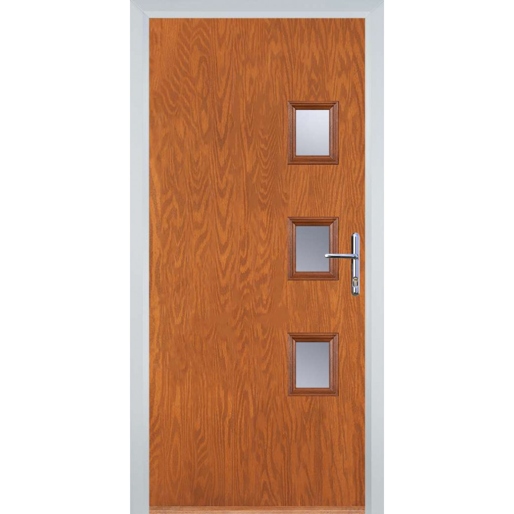 Door Stop 3 Square - Flush Grained (Y) Composite Flush Door In Oak Image
