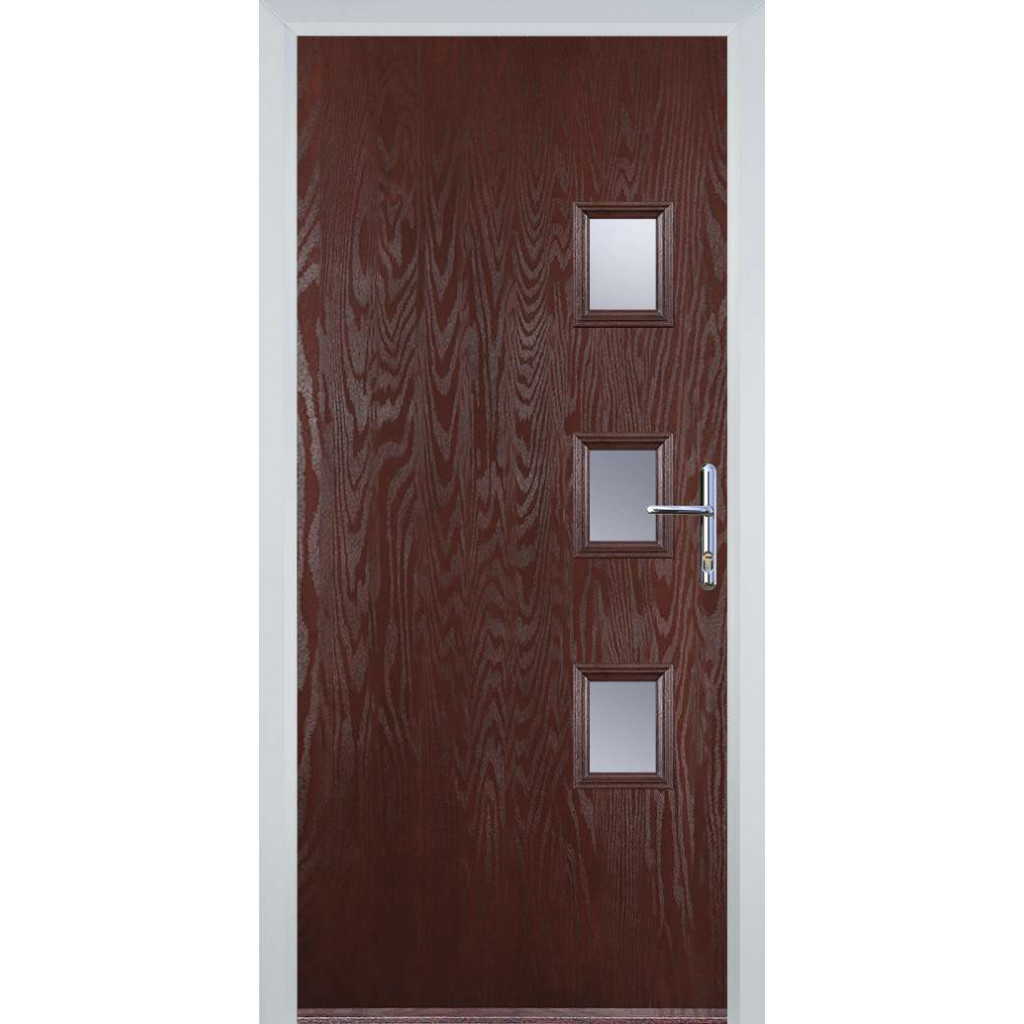 Door Stop 3 Square - Flush Grained (Y) Composite Flush Door In Dark Wood Image