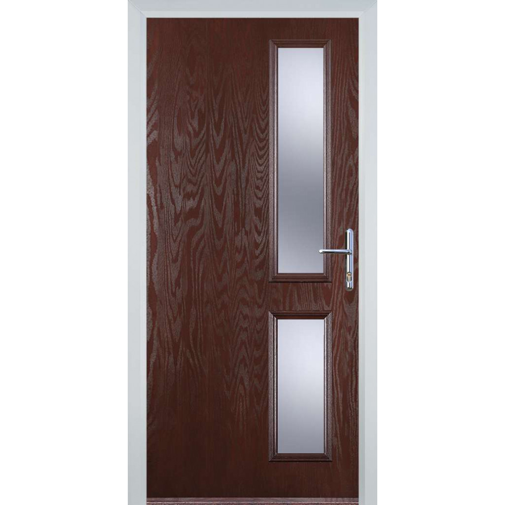 Door Stop Twin Side - Flush Grained (Z) Composite Flush Door In Dark Wood Image