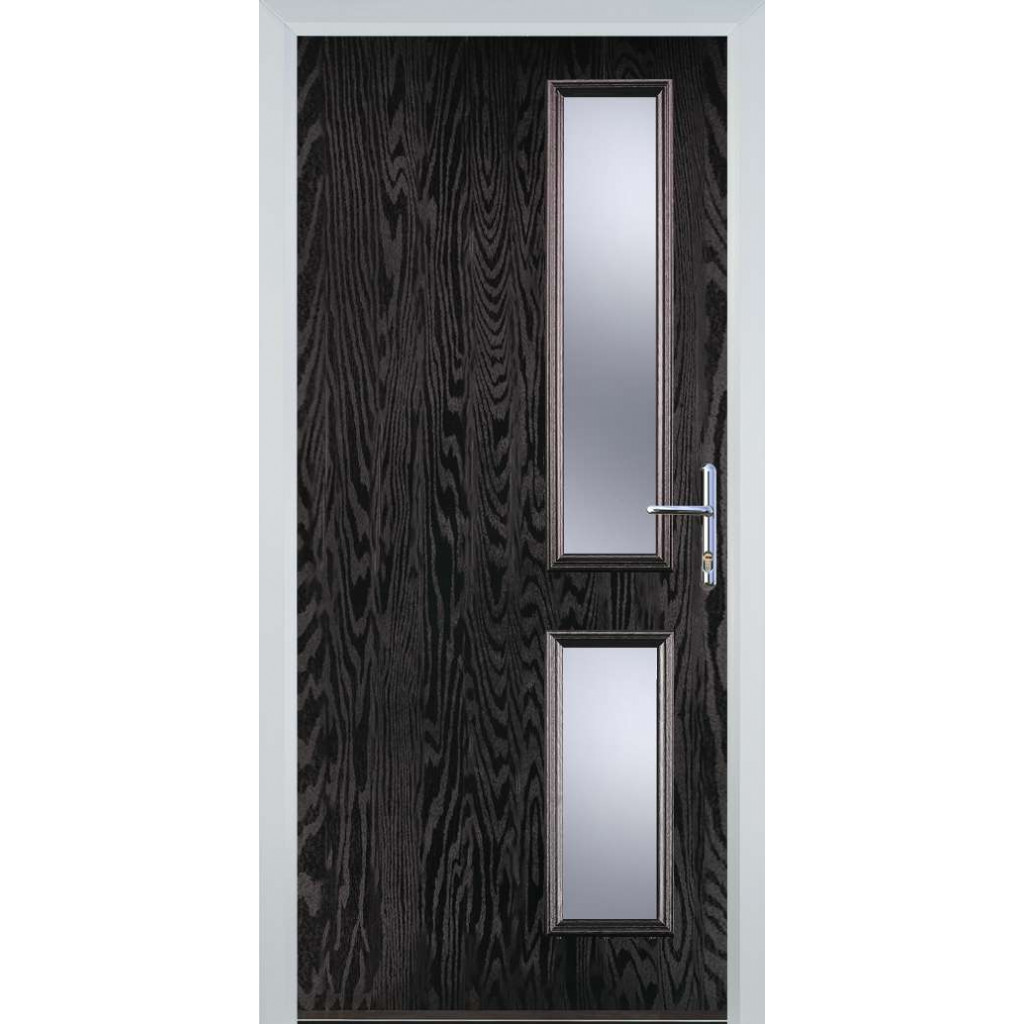 Door Stop Twin Side - Flush Grained (Z) Composite Flush Door In Black Brown Image