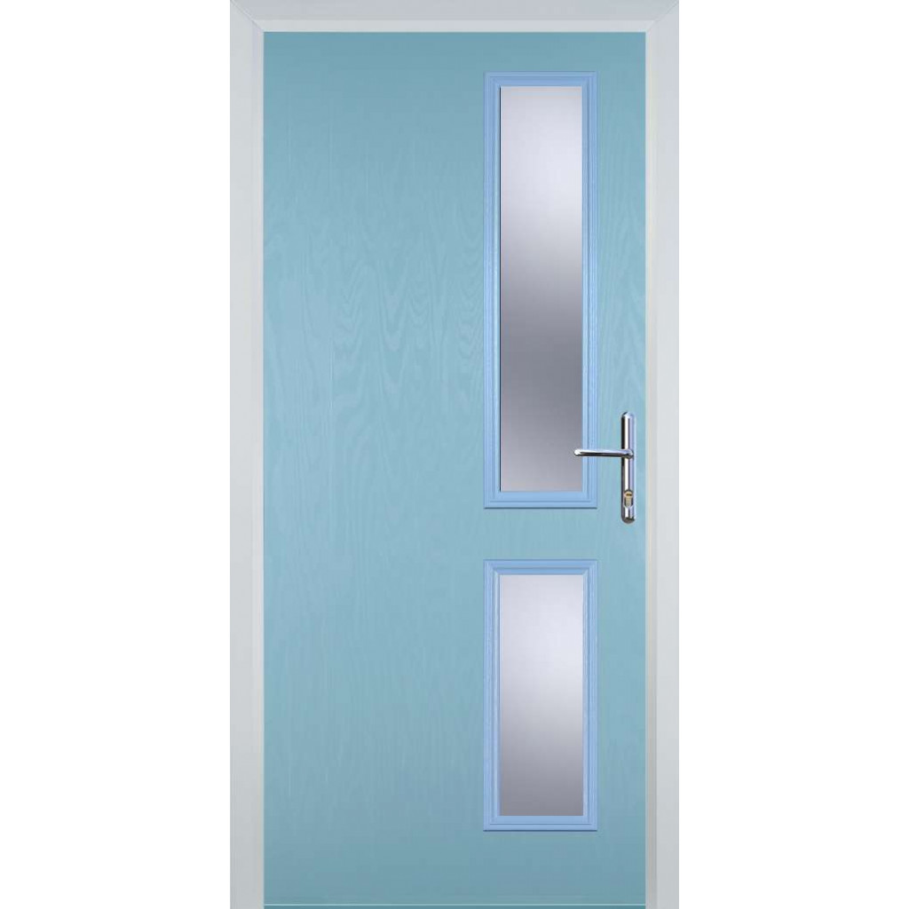 Door Stop Twin Side - Flush Grained (Z) Composite Flush Door In Duck Egg Blue Image