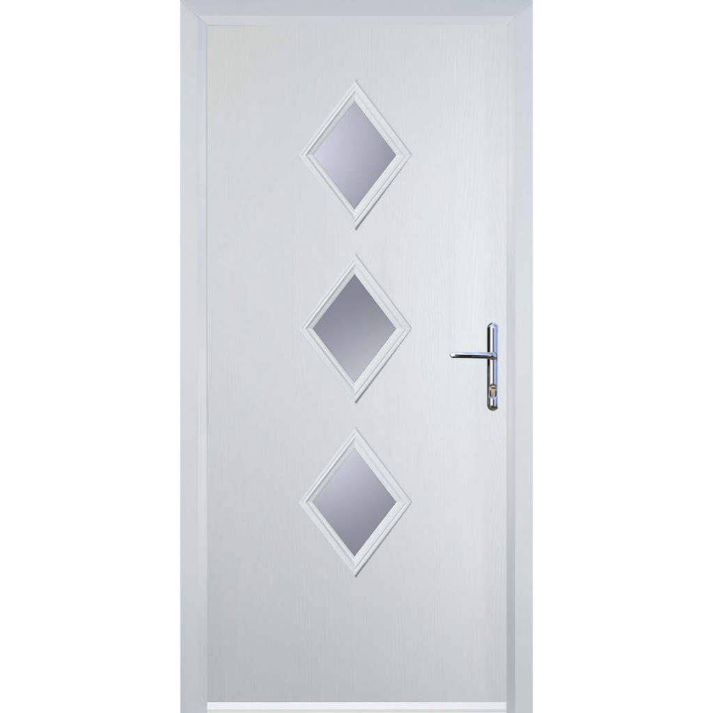 Door Stop 3 Diamond - Flush Grained (P3) Composite Flush Door In White Image