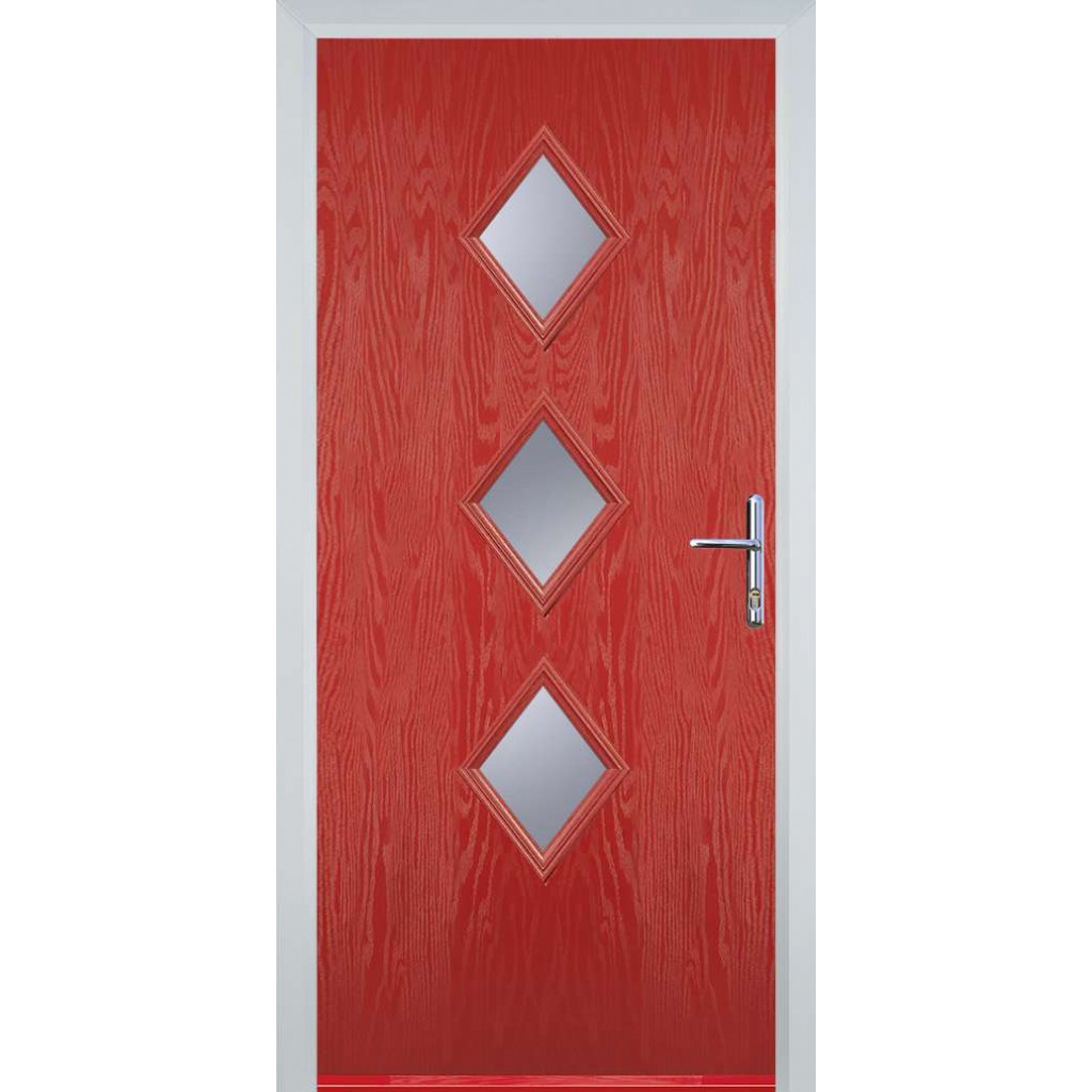 Door Stop 3 Diamond - Flush Grained (P3) Composite Flush Door In Red Image