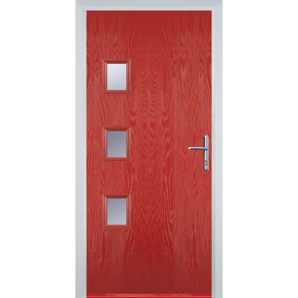 Door Stop 3 Square - Flush Grained (YH) Composite Flush Door In Red Image