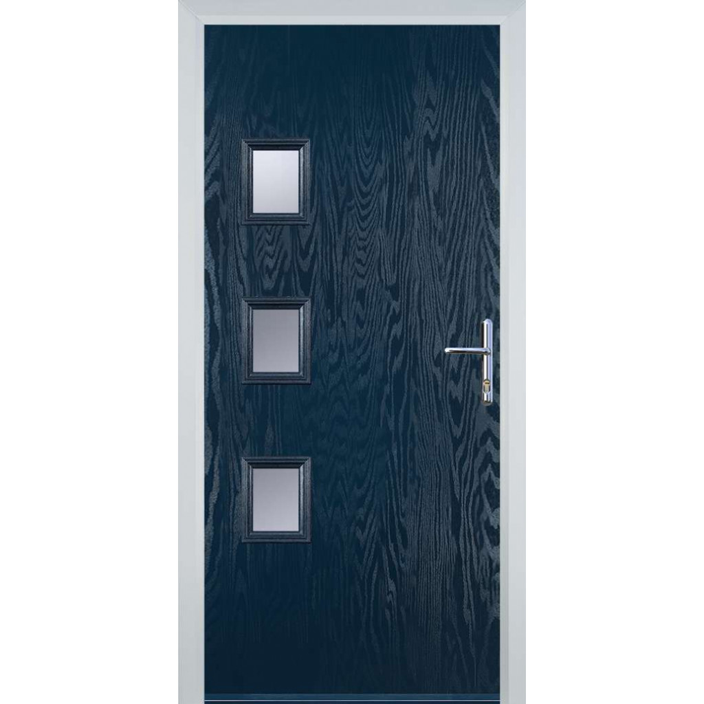 Door Stop 3 Square - Flush Grained (YH) Composite Flush Door In Blue Image