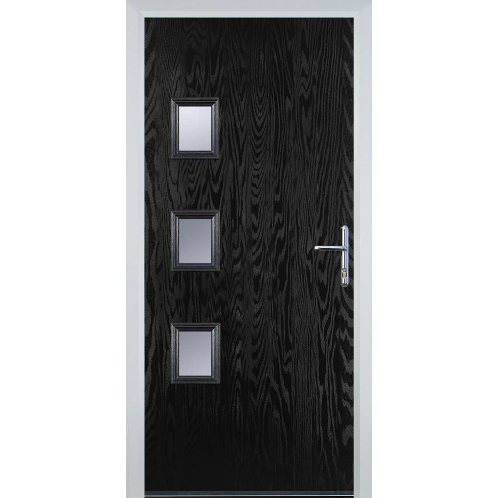 Door Stop 3 Square - Flush Grained (YH) Composite Flush Door In Black Image
