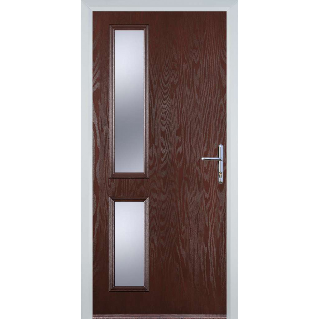 Door Stop Twin Side - Flush Grained (ZH) Composite Flush Door In Dark Wood Image