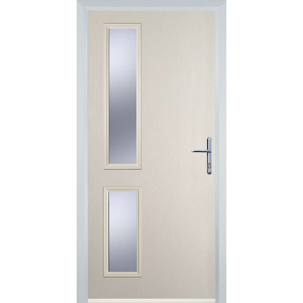 Door Stop Twin Side - Flush Grained (ZH) Composite Flush Door In Cream Image