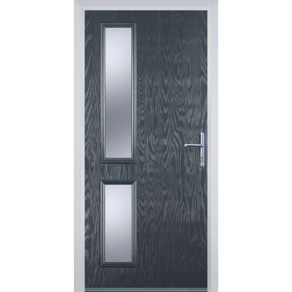 Door Stop Twin Side - Flush Grained (ZH) Composite Flush Door In Grey Image