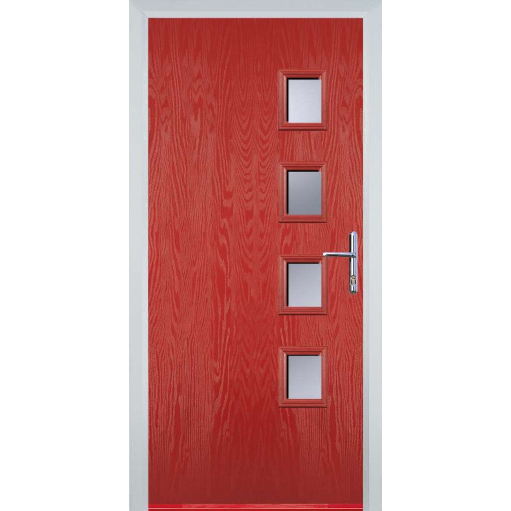Door Stop 4 Square - Flush Grained (W4) Composite Flush Door In Red Image