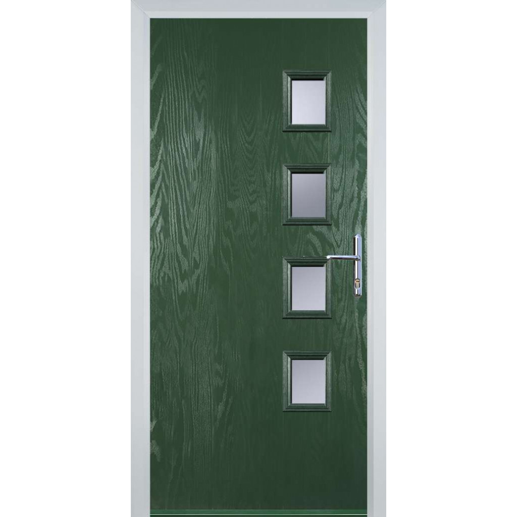 Door Stop 4 Square - Flush Grained (W4) Composite Flush Door In Green Image