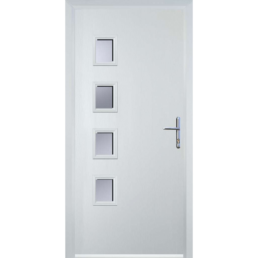 Door Stop 4 Square - Flush Grained (W4H) Composite Flush Door In White Image
