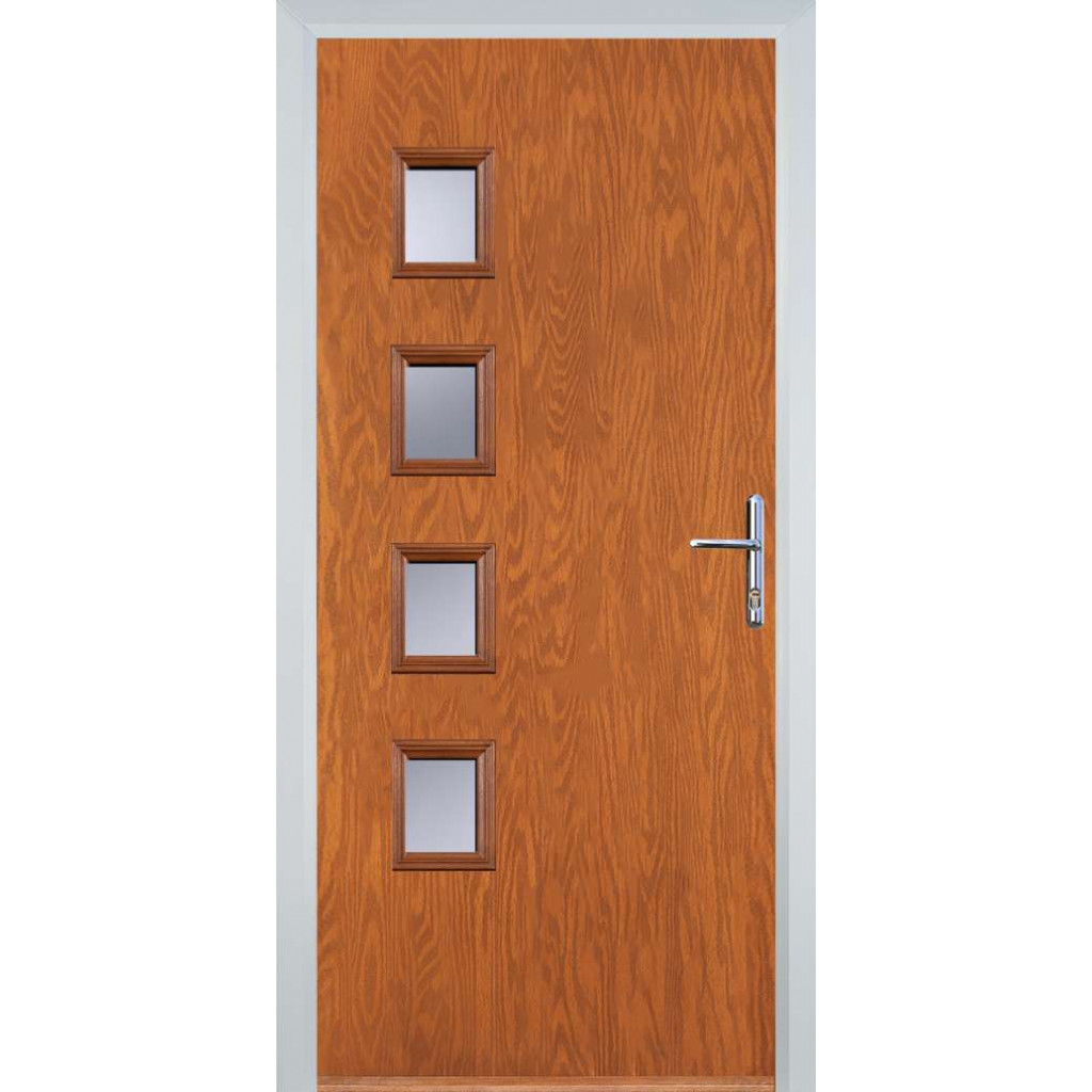 Door Stop 4 Square - Flush Grained (W4H) Composite Flush Door In Oak Image