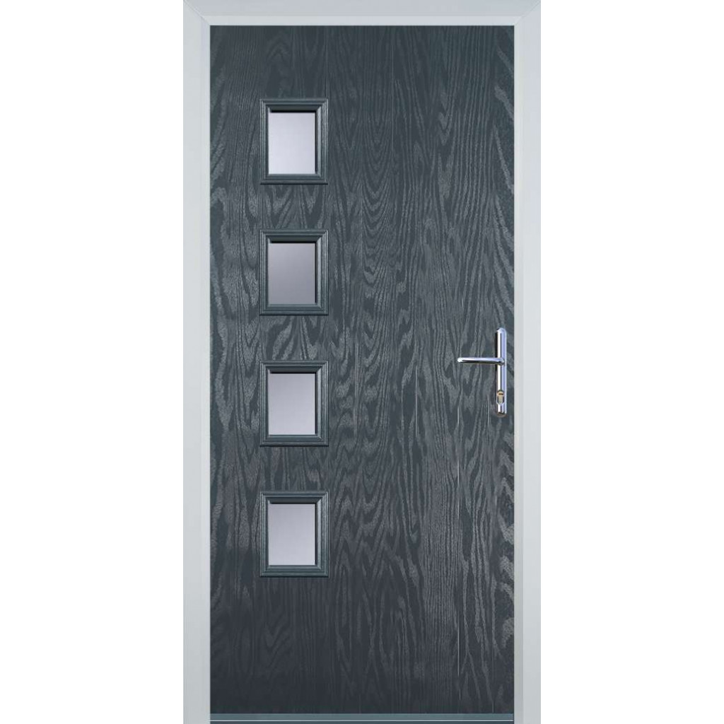 Door Stop 4 Square - Flush Grained (W4H) Composite Flush Door In Grey Image