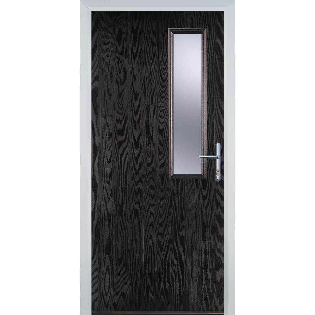 Door Stop Mid Square - Flush Grained (56) Composite Flush Door In Black Brown Image