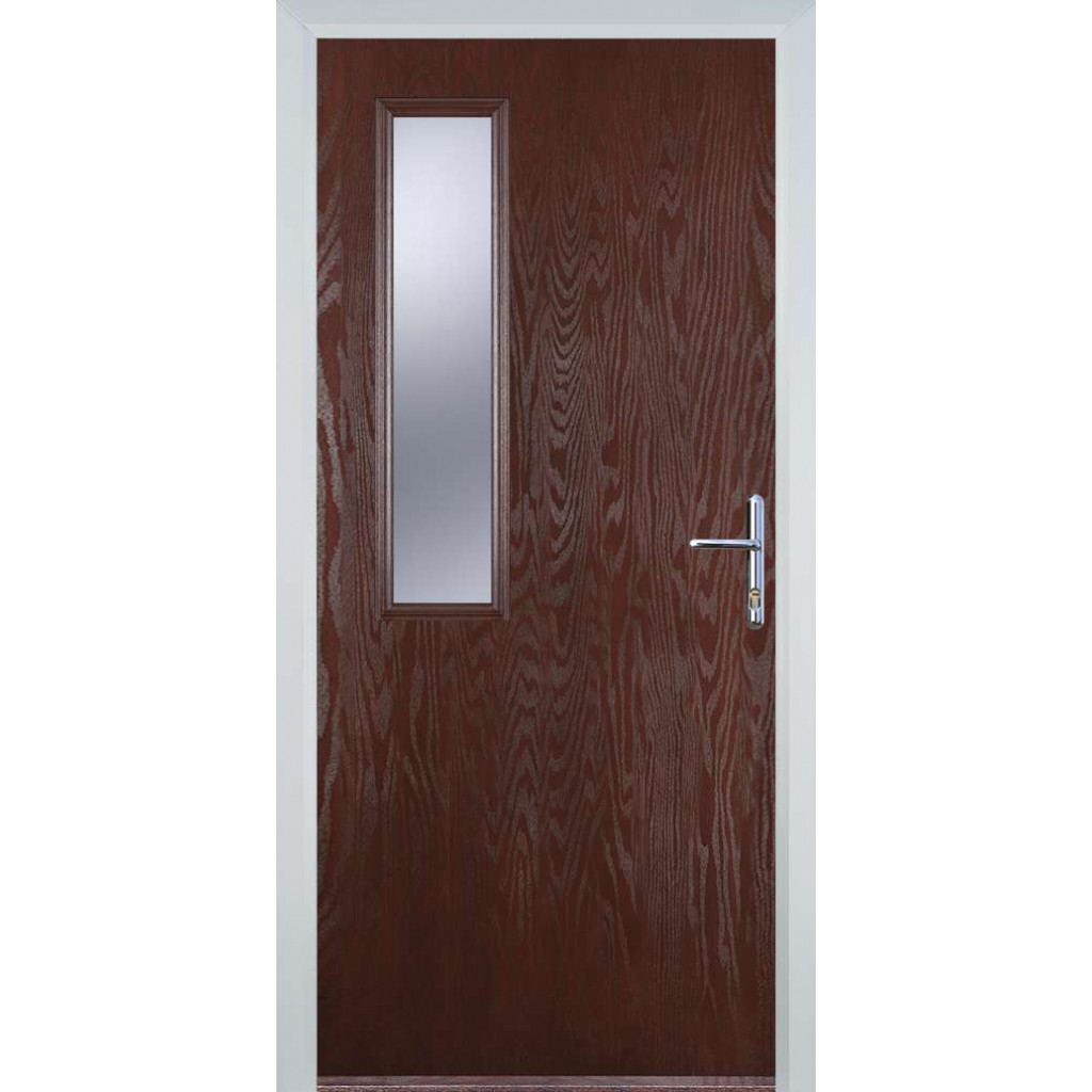Door Stop Mid Square - Flush Grained (58) Composite Flush Door In Dark Wood Image