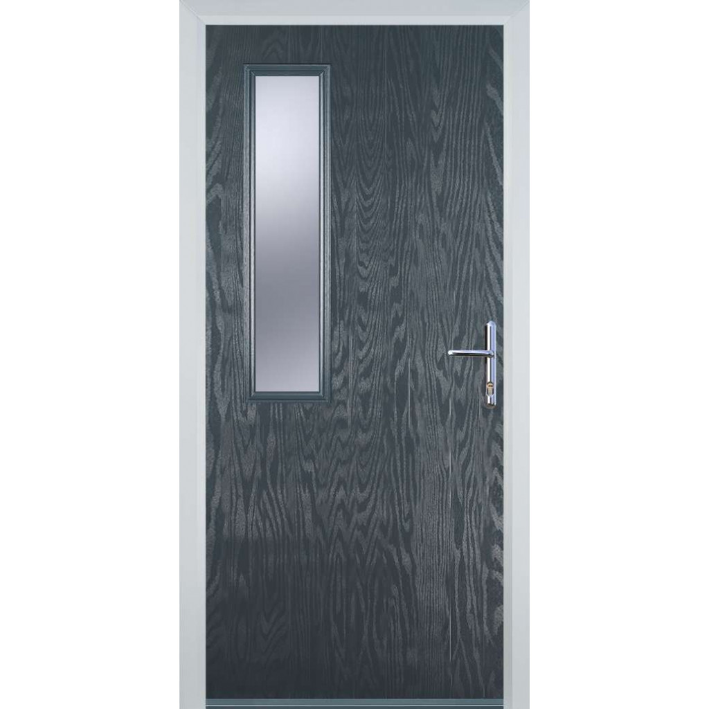Door Stop Mid Square - Flush Grained (58) Composite Flush Door In Grey Image