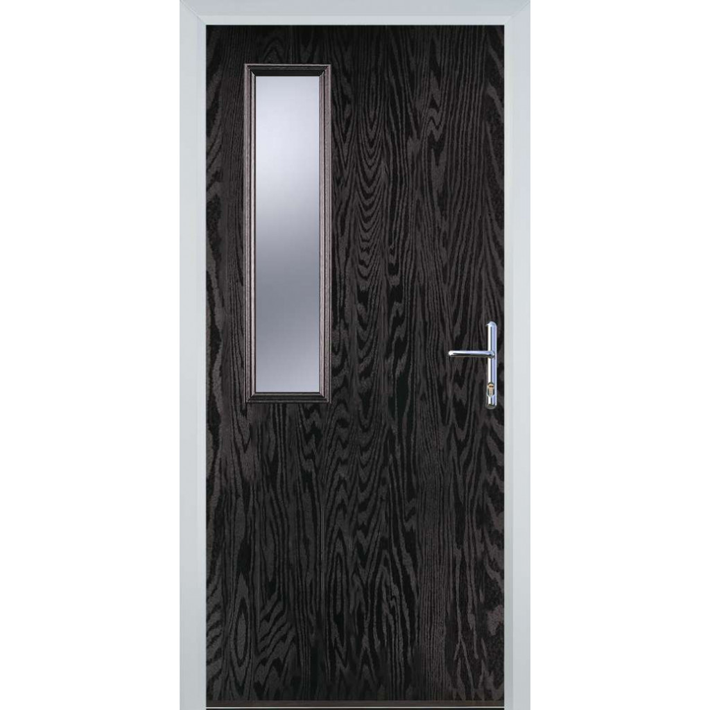 Door Stop Mid Square - Flush Grained (58) Composite Flush Door In Black Brown Image