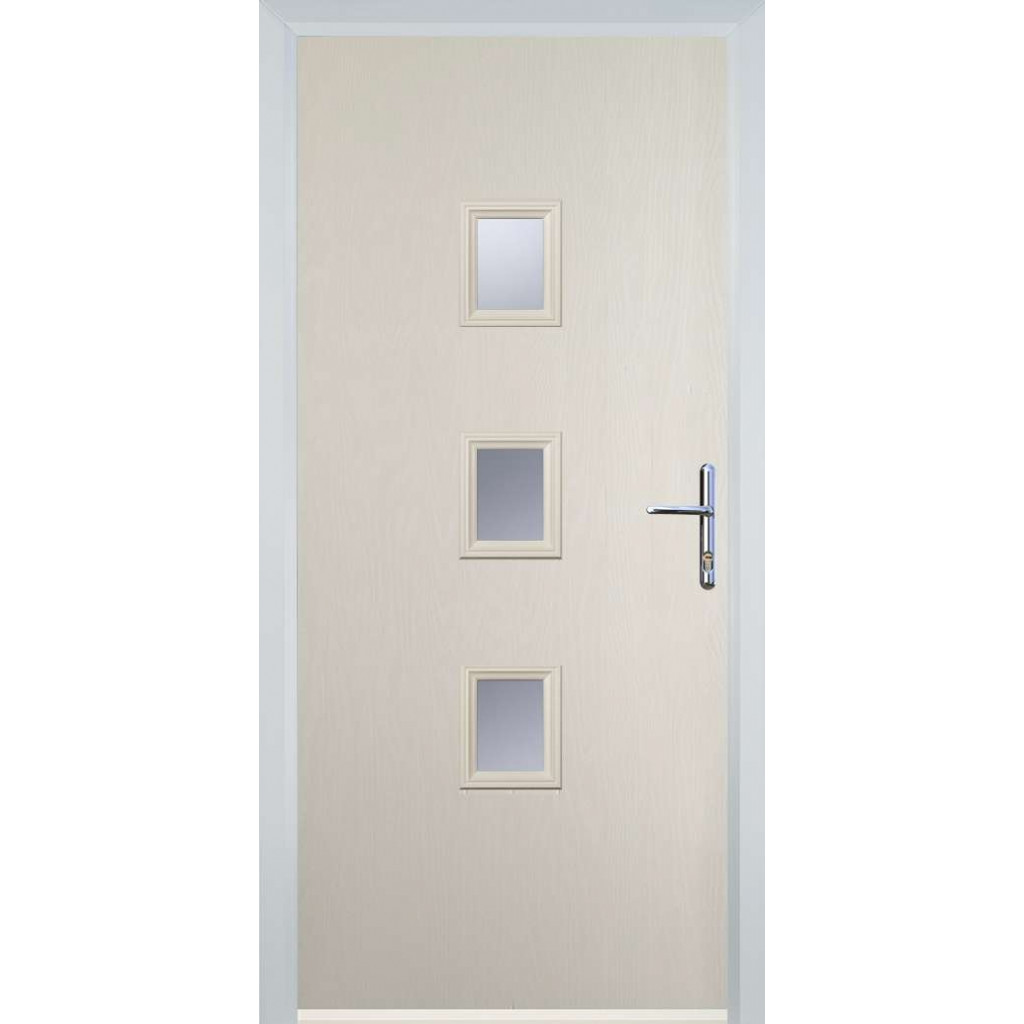 Door Stop 3 Square Mid - Flush Grained (Y3) Composite Flush Door In Cream Image