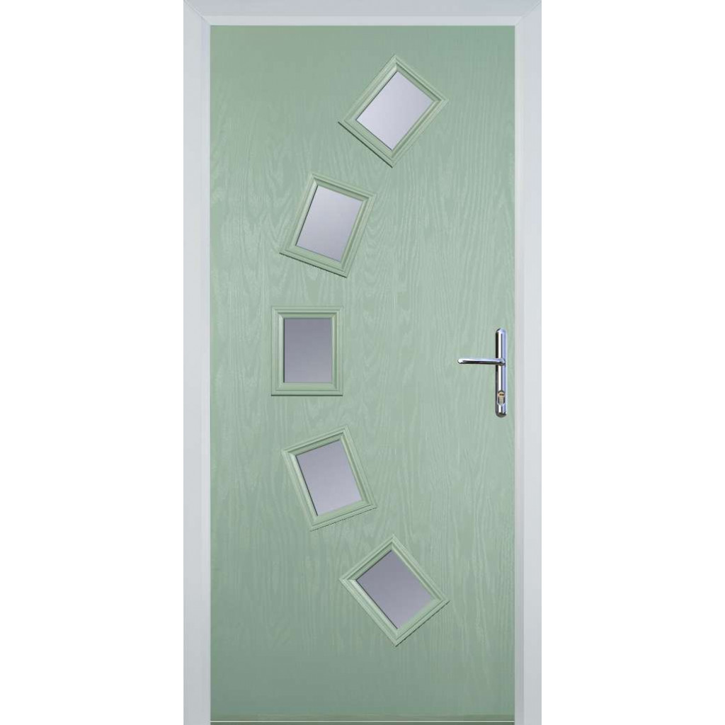 Door Stop 5 Square Curved - Flush Grained (54) Composite Flush Door In Chartwell Green Image