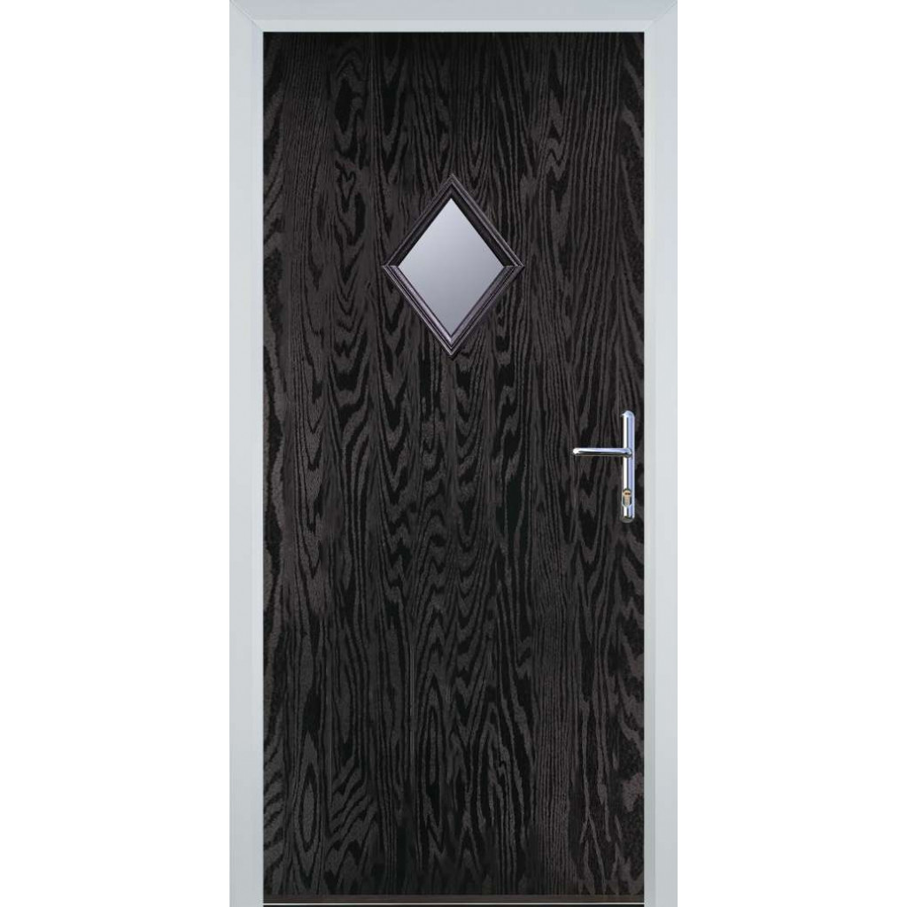 Door Stop Diamond - Flush Grained (P) Composite Flush Door In Black Brown Image