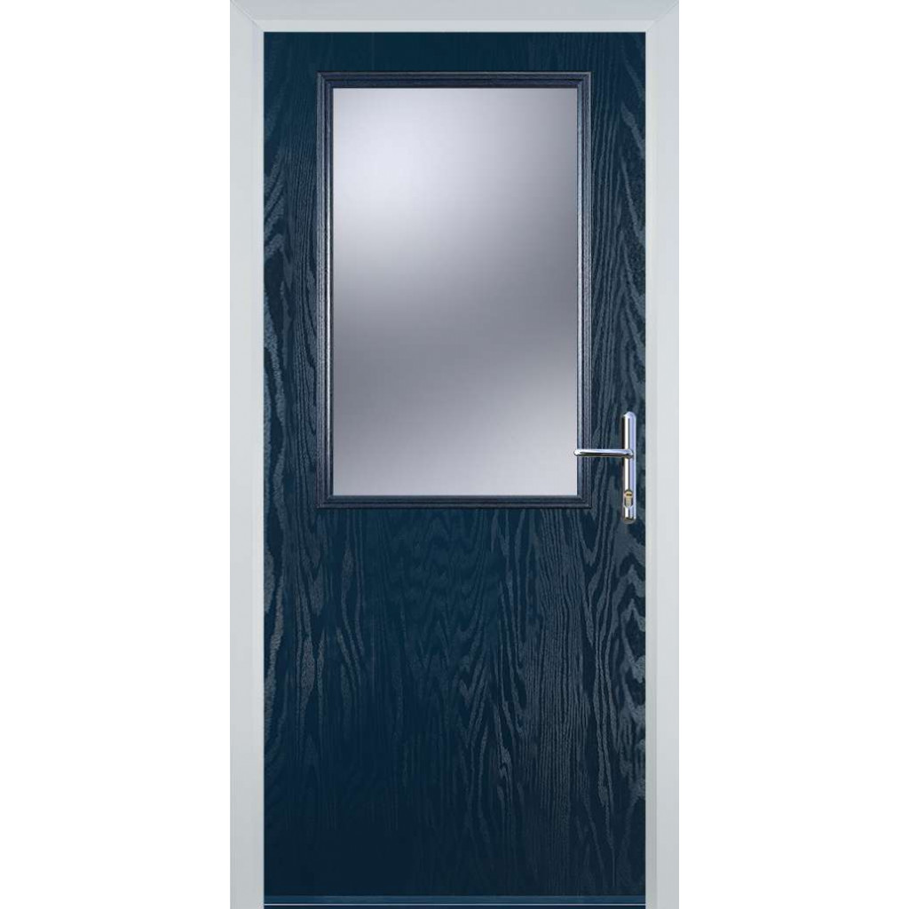 Door Stop Cottage Half Glaze - Flush Grained (V) Composite Flush Door In Blue Image