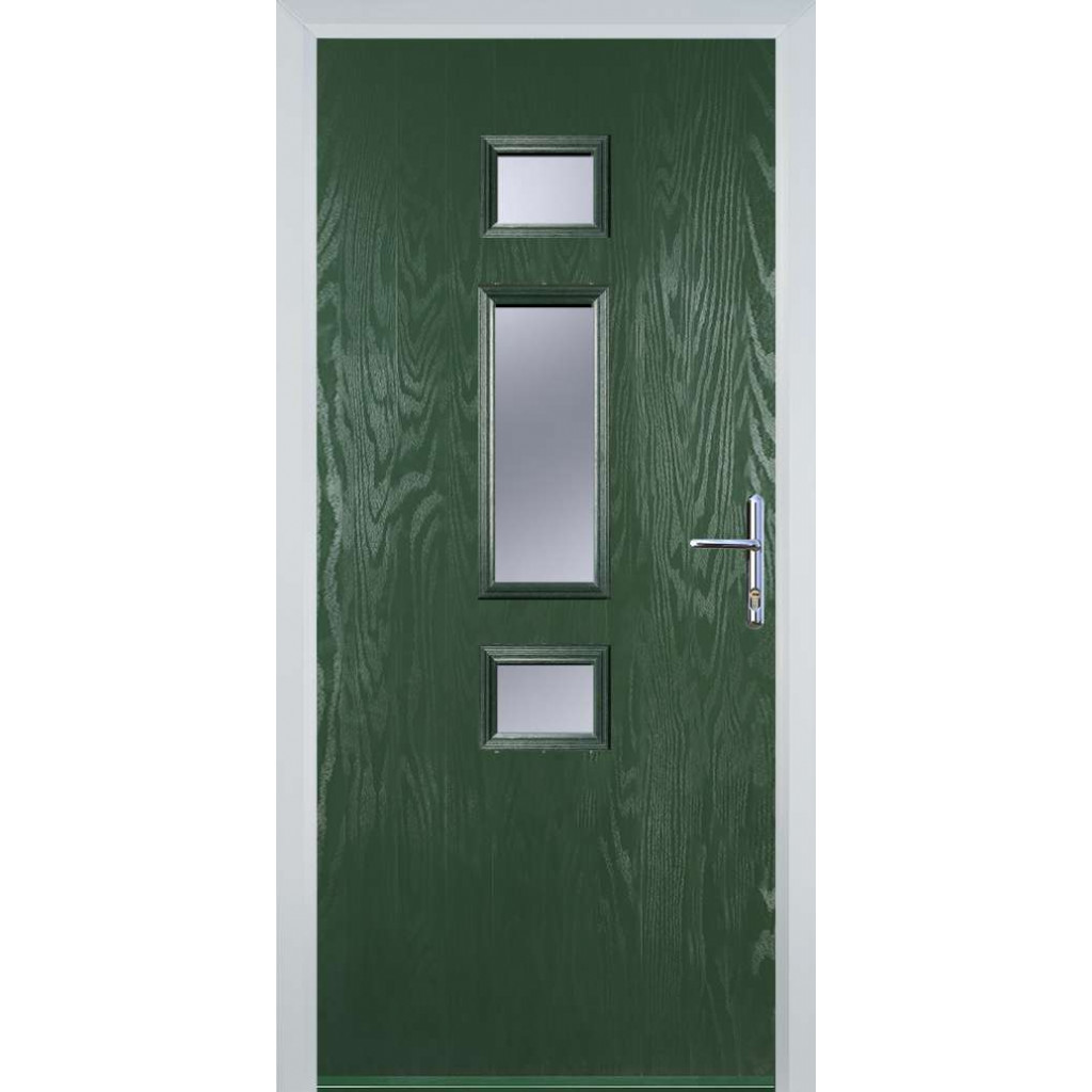 Door Stop Mid 3 Square - Flush Grained (S) Composite Flush Door In Green Image