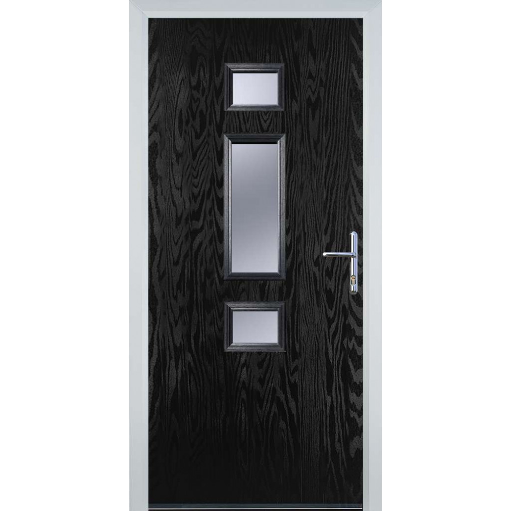 Door Stop Mid 3 Square - Flush Grained (S) Composite Flush Door In Black Image