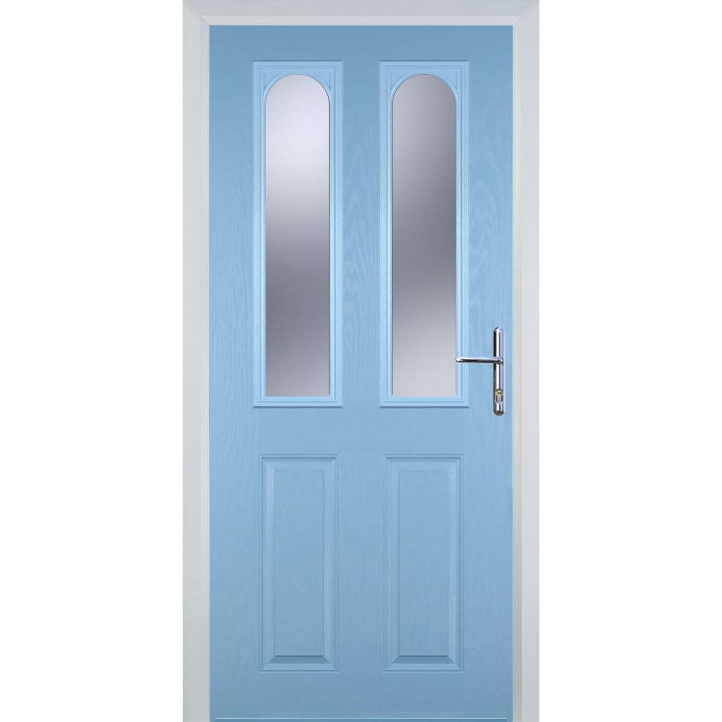 Door Stop 2 Panel 2 Arch (A) Composite Traditional Door In Duck Egg Blue Image
