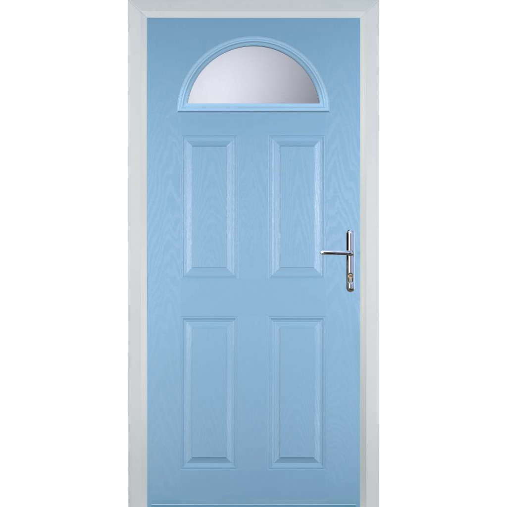 Door Stop 4 Panel 1 Arch (D) Composite Traditional Door In Duck Egg Blue Image