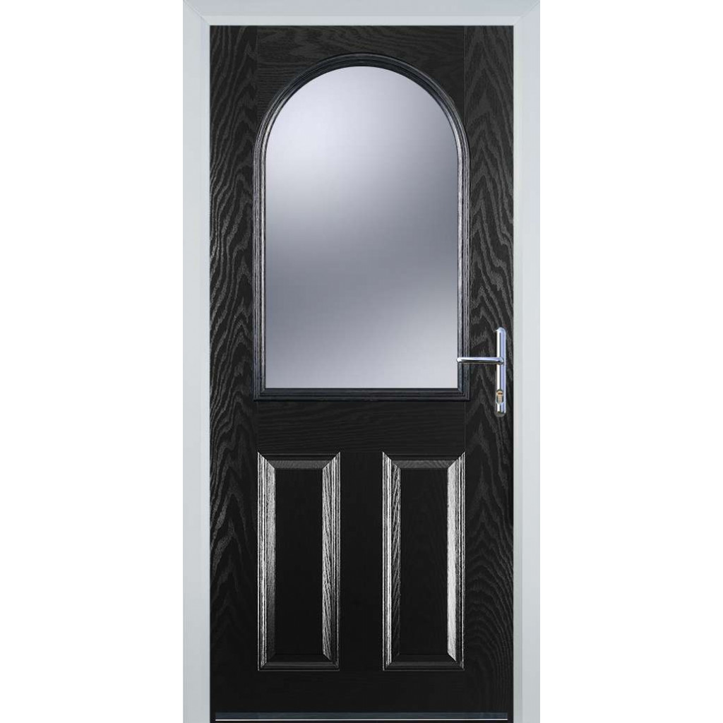 Door Stop 2 Panel 1 Arch (E) Composite Traditional Door In Black Image