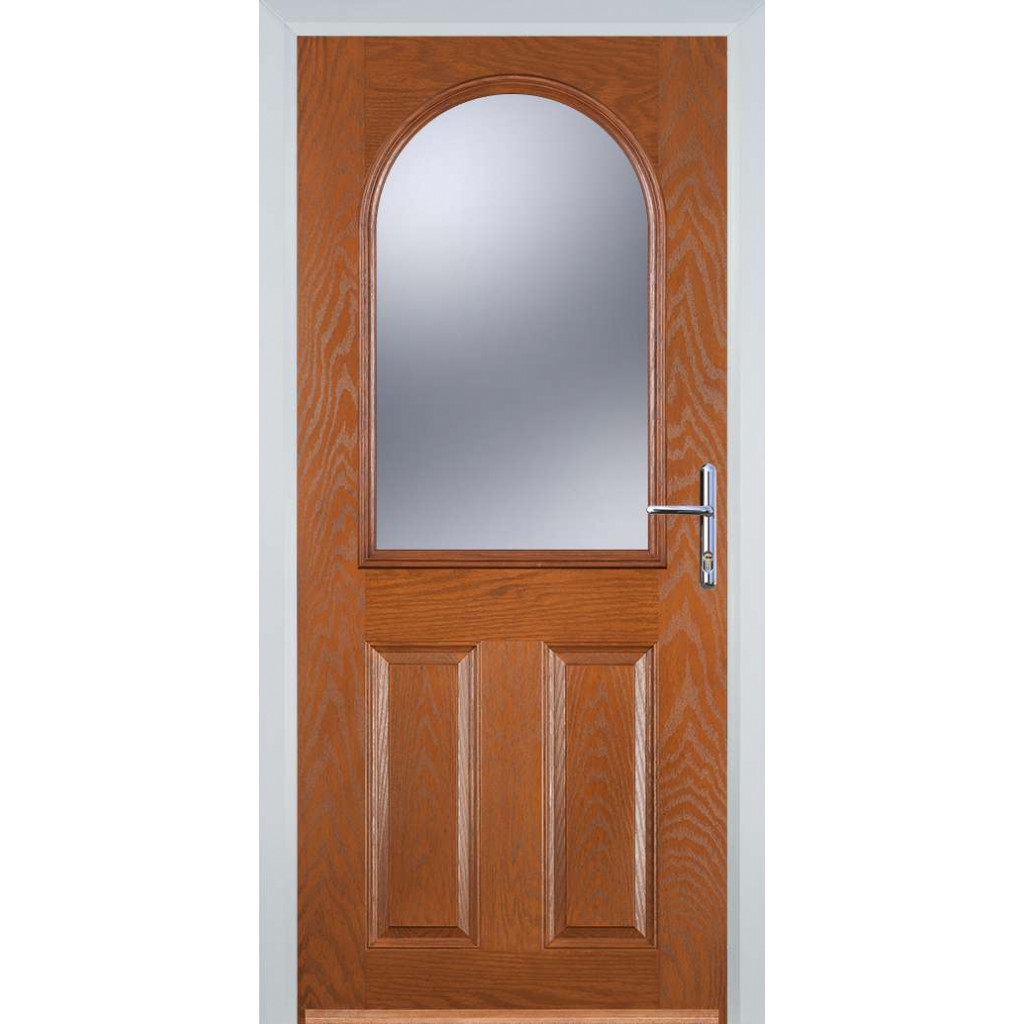 Door Stop 2 Panel 1 Arch (E) Composite Traditional Door In Oak Image