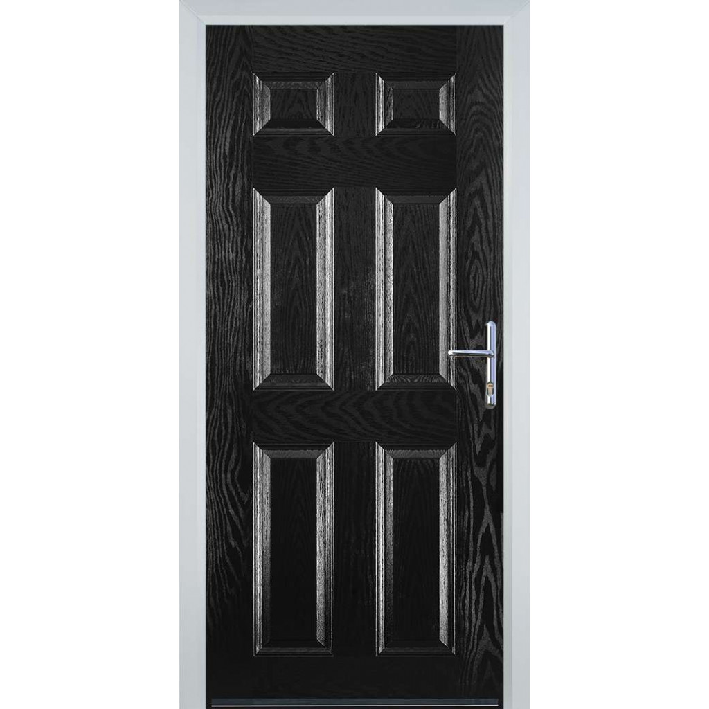 Door Stop 6 Panel (H) Composite Traditional Door In Black Image