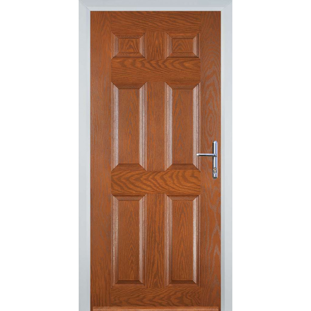 Door Stop 6 Panel (H) Composite Traditional Door In Oak Image