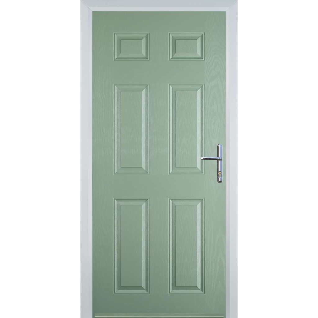 Door Stop 6 Panel (H) Composite Traditional Door In Chartwell Green Image