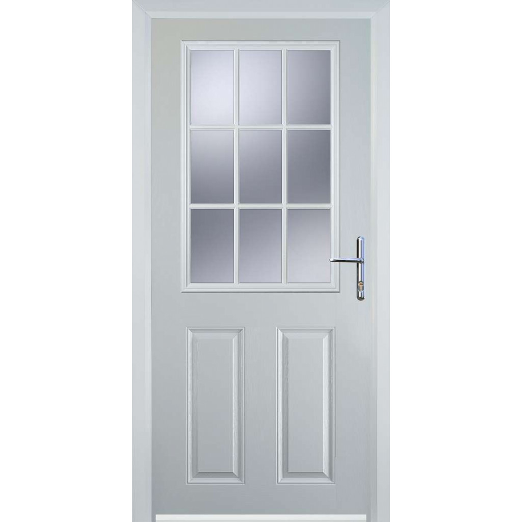 Door Stop 2 Panel 1 Grill (K) Composite Traditional Door In White Image