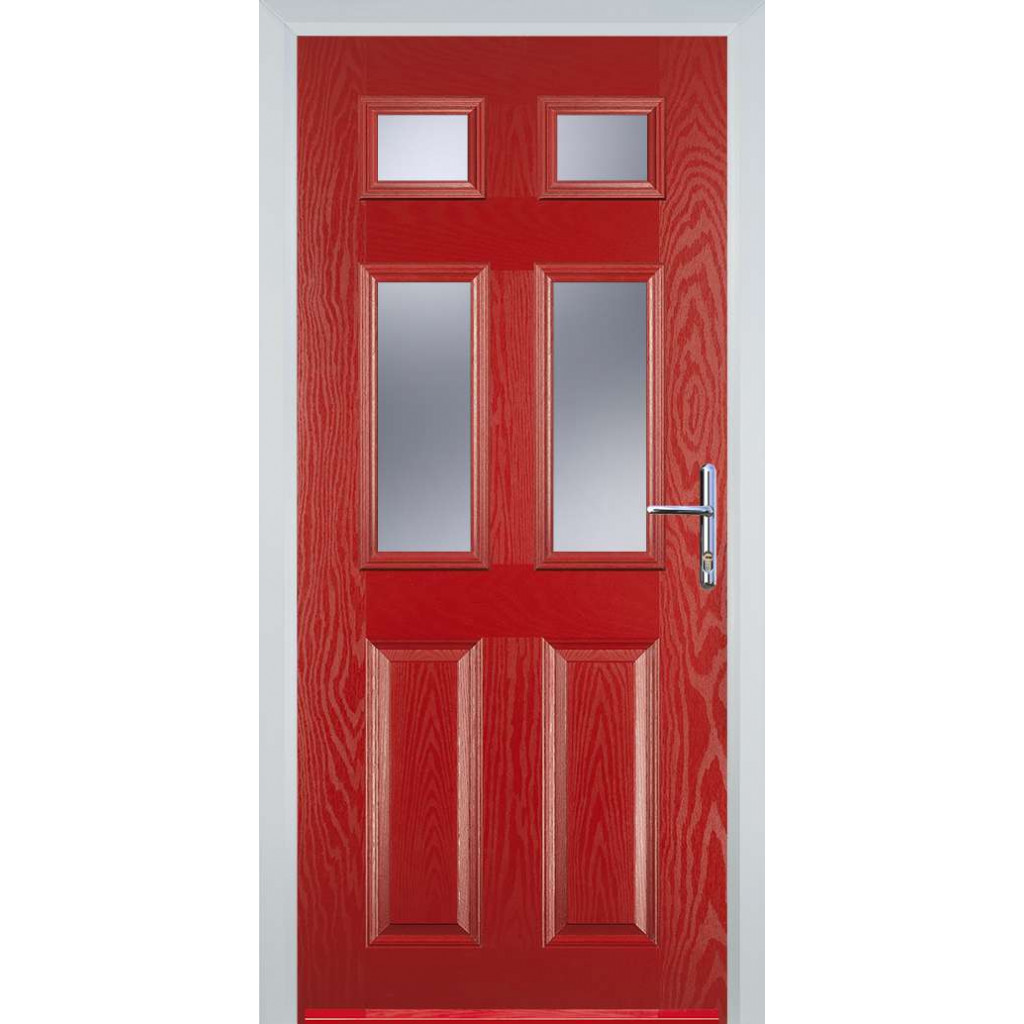 Door Stop 2 Panel 4 Square (T) Composite Traditional Door In Red Image