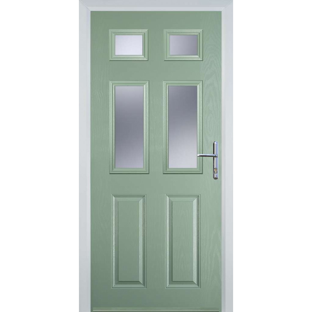 Door Stop 2 Panel 4 Square (T) Composite Traditional Door In Chartwell Green Image