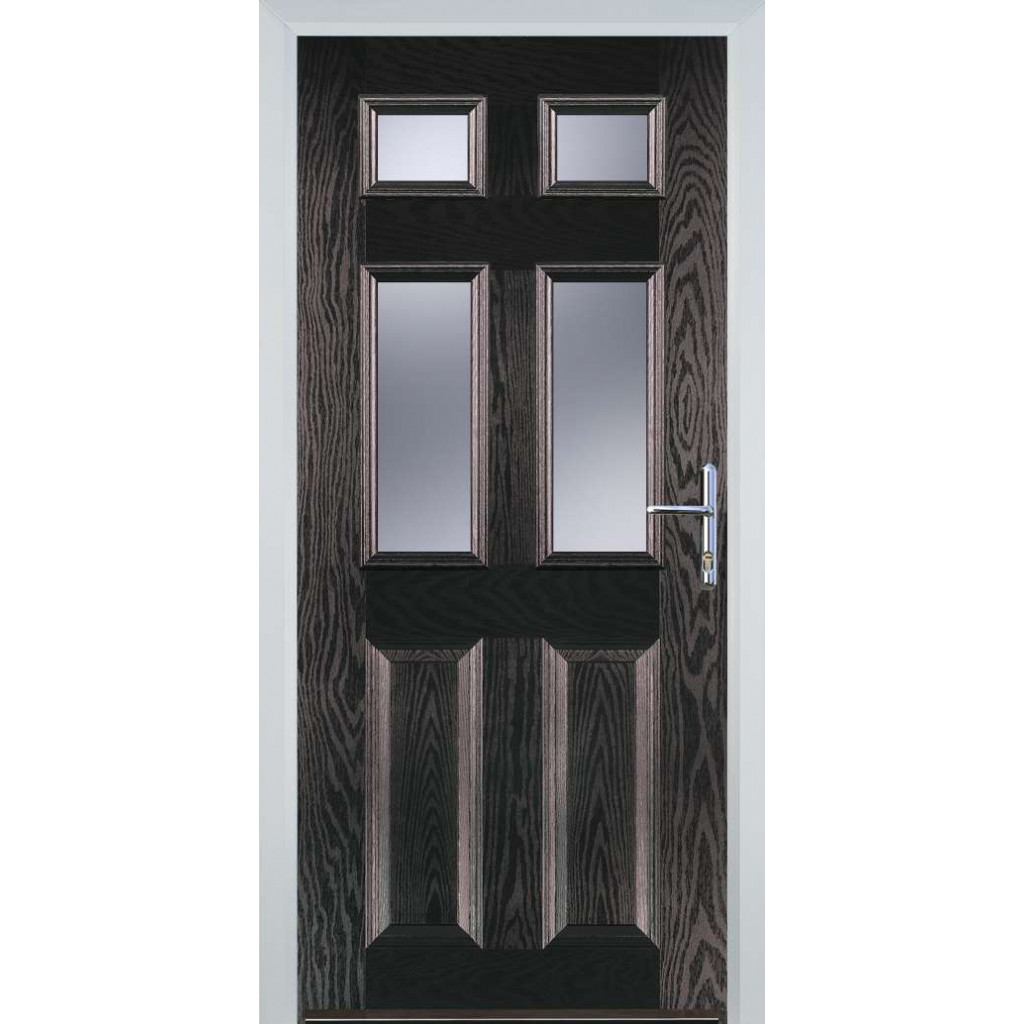 Door Stop 2 Panel 4 Square (T) Composite Traditional Door In Black Brown Image