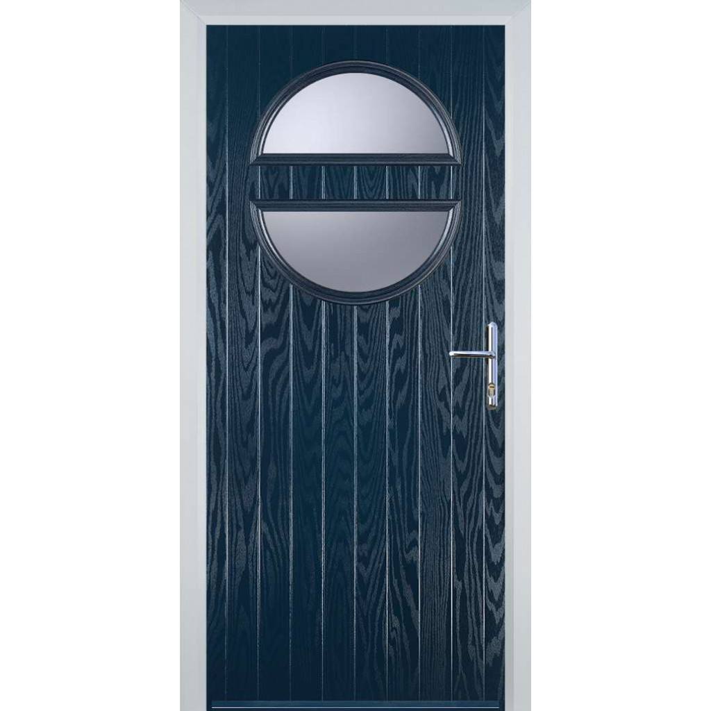 Door Stop Circle (X) Composite Contemporary Door In Blue Image
