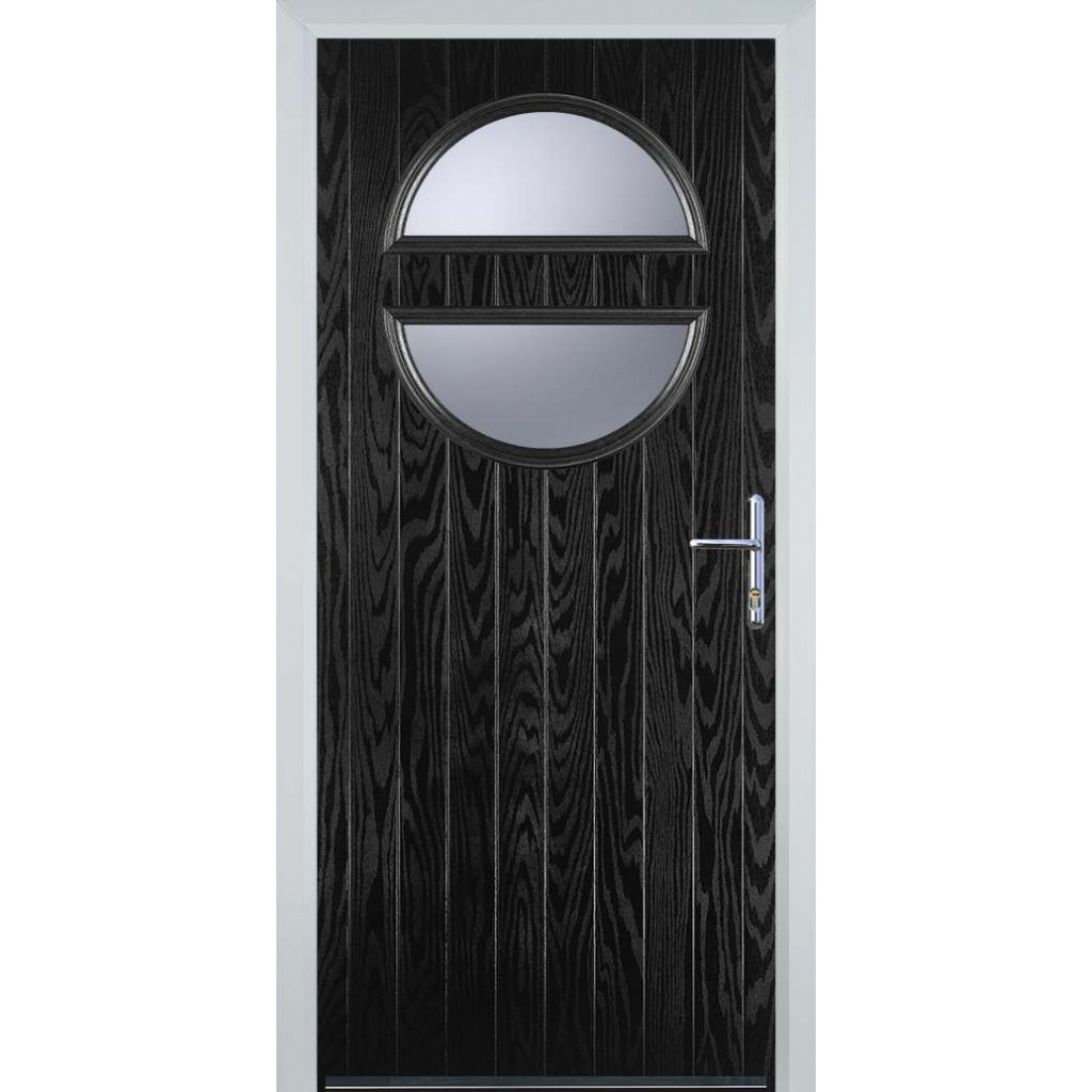 Door Stop Circle (X) Composite Contemporary Door In Black Image