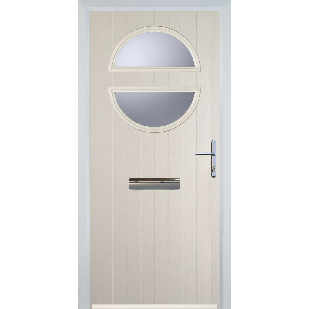 Door Stop Circle (X) Composite Contemporary Door In Cream Image