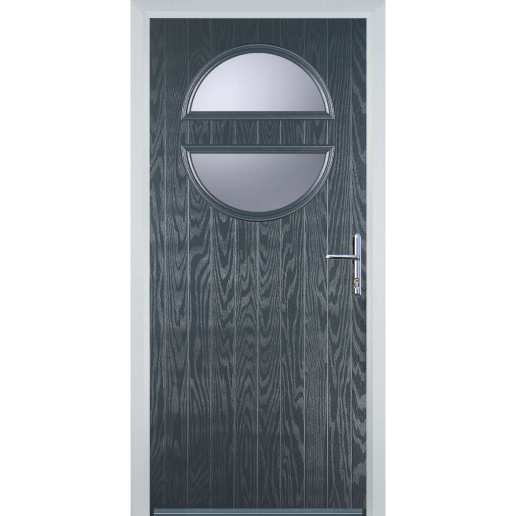 Door Stop Circle (X) Composite Contemporary Door In Grey Image