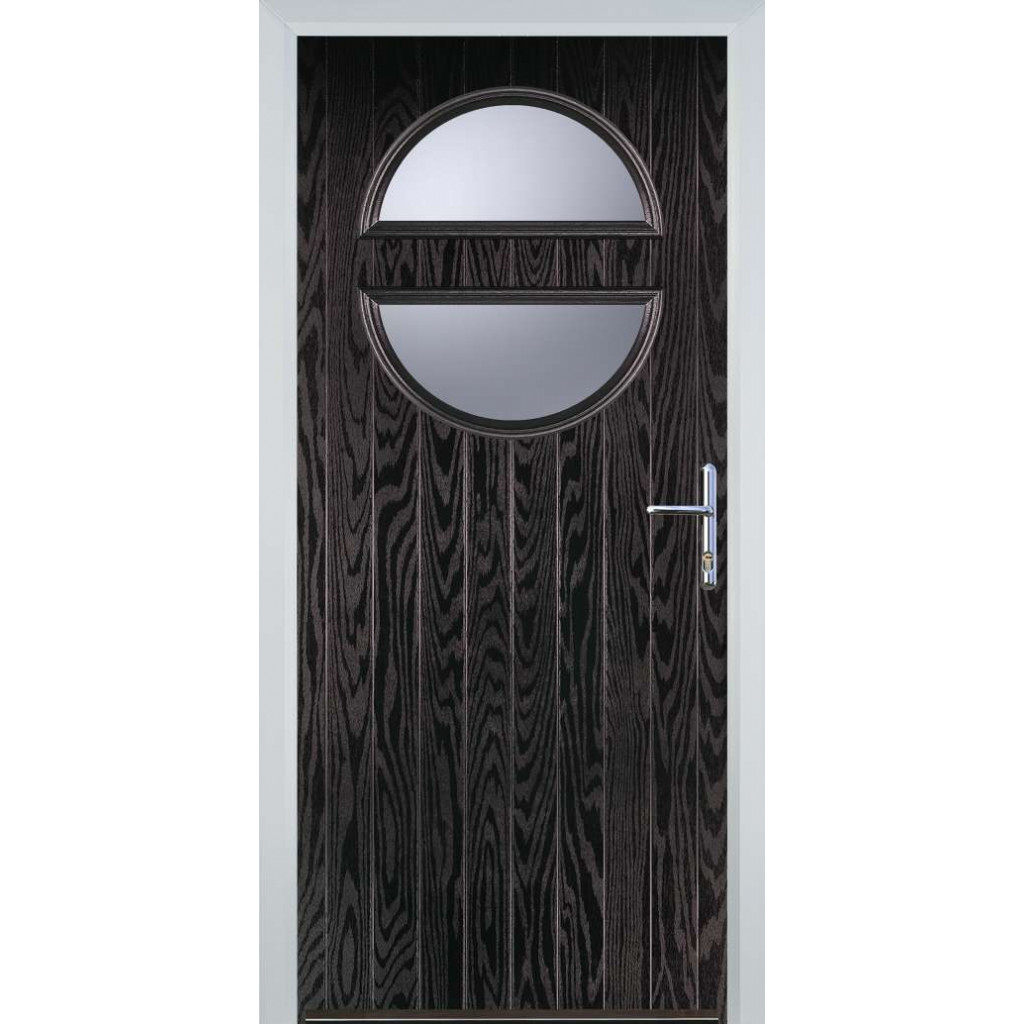 Door Stop Circle (X) Composite Contemporary Door In Black Brown Image