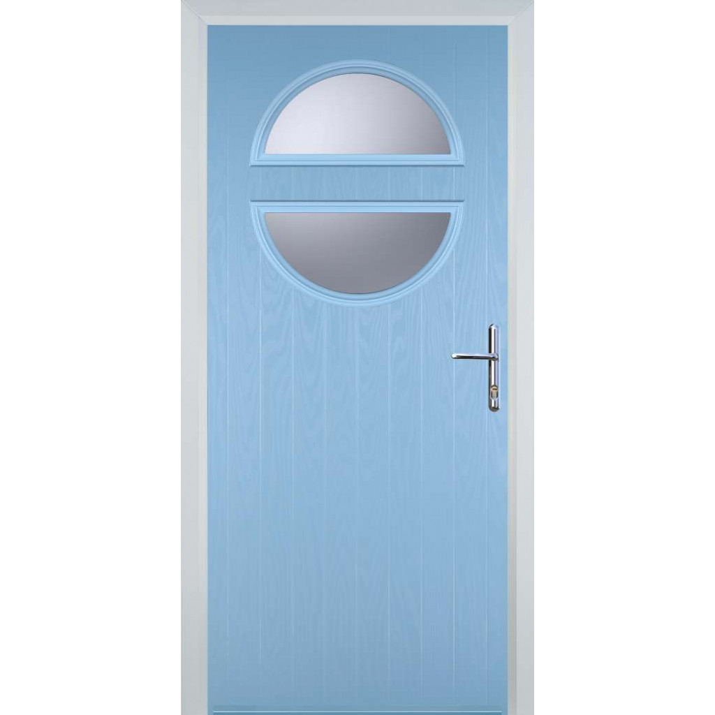 Door Stop Circle (X) Composite Contemporary Door In Duck Egg Blue Image